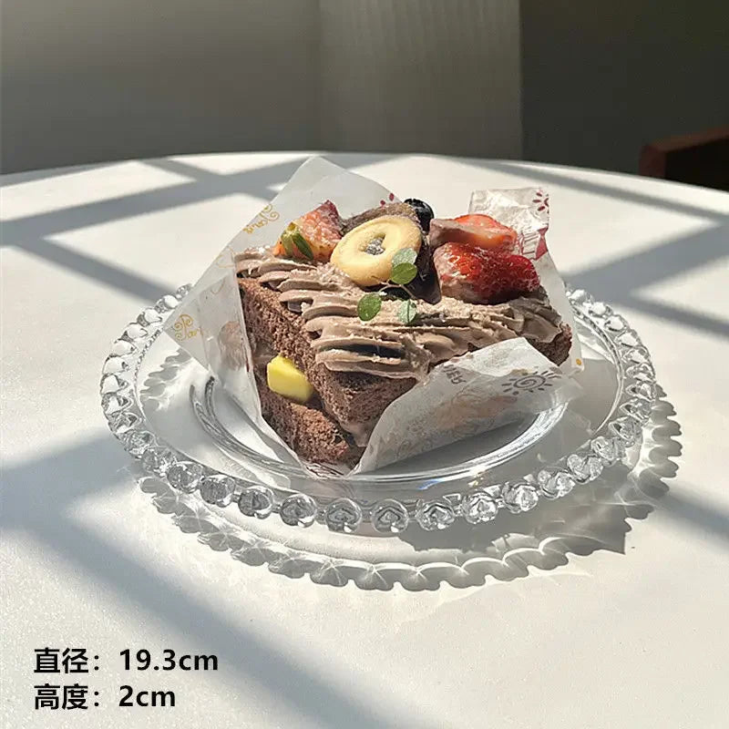 Clear Glass Cake Plate