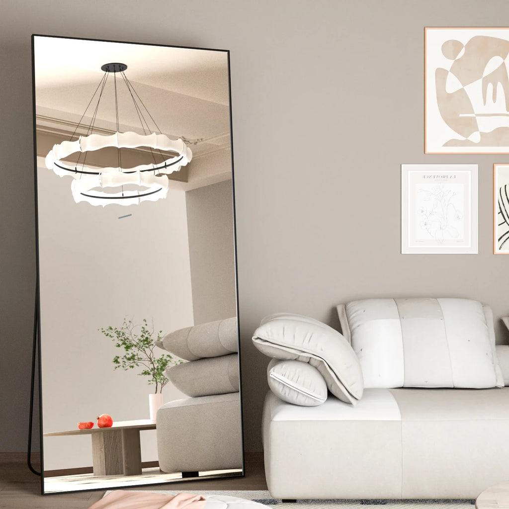 Full Length Mirror 65" * 24 ", Floor Standing Mirror, Metal Frame Mirror, Full Body Mirror