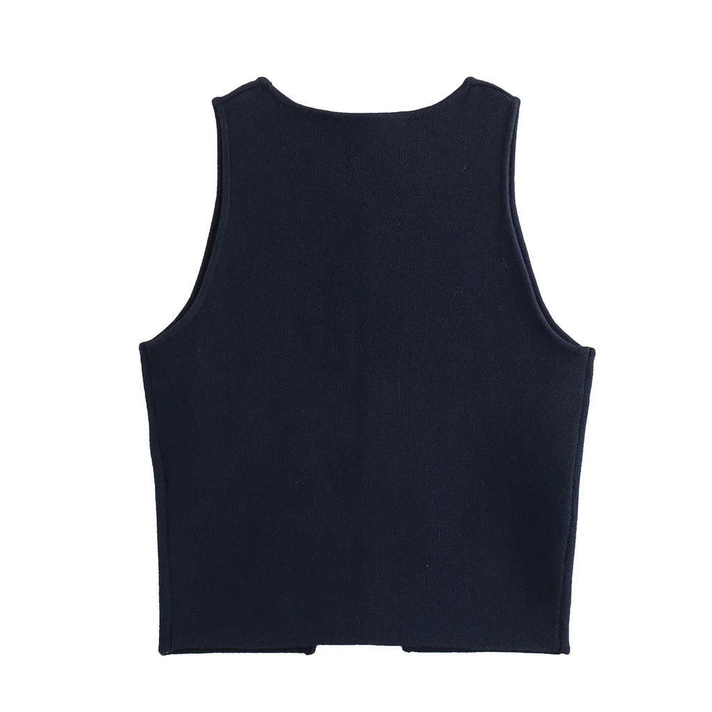 Knit Crop Top Women Button Short Tops Woman Summer Tanks Camis Tops for Women Streetwear Vest Tank Top Female