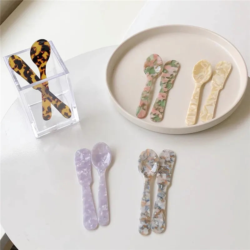 Natural Acrylic Spoons Crafted Kitchen Tableware