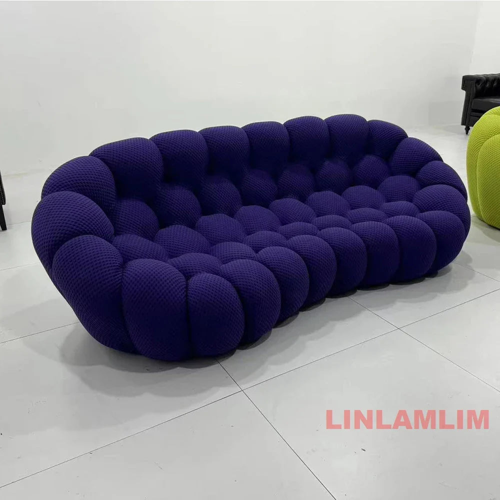 Contemporary Cloud-Shaped Sofa Modular Cloth Couch Fabric Curved Designer Sofa Set