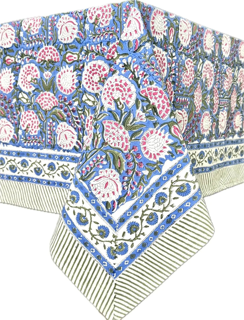 Clover Pink 100% Cotton Floral Linen Cloth Table