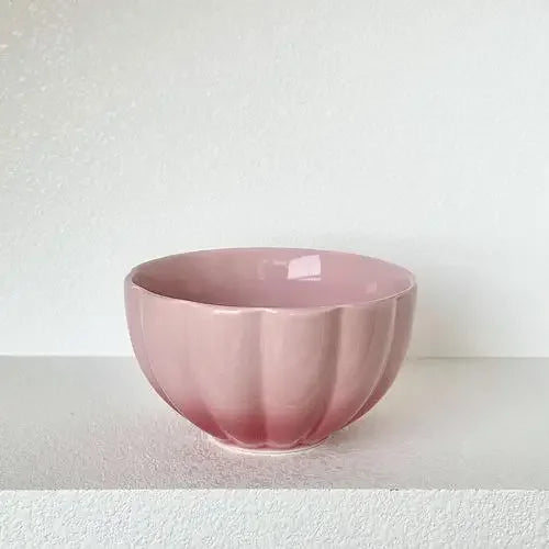 Cute Blush Gradient Plate Dessert Fruits and Vegetables Plate Yogurt Rice Bowl Underglaze Ceramic Tableware Set