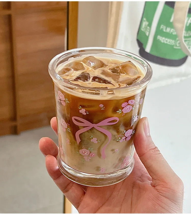 Kawaii Bowknot Glass Cups Bow Knot Drinkware
