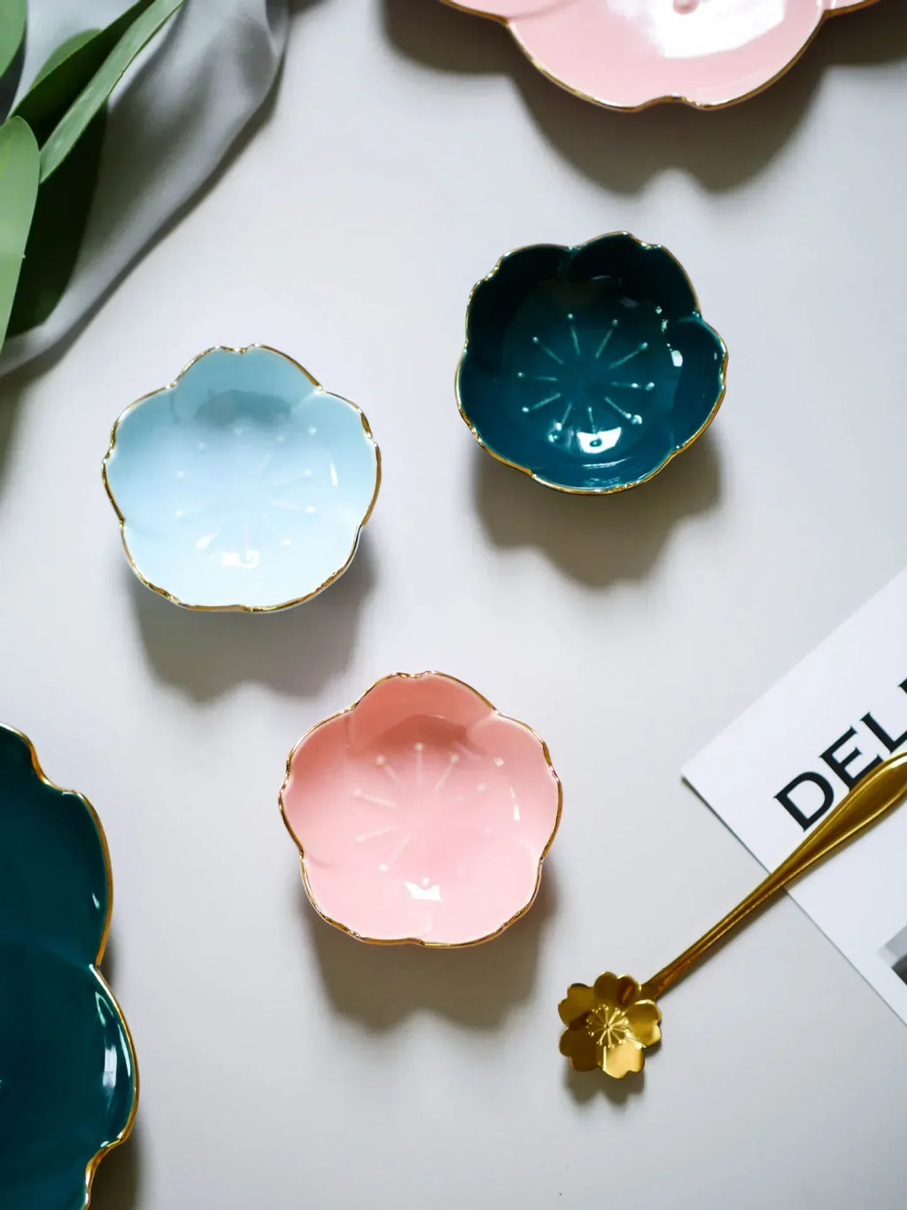 Kawaii Japanese Sakura Ceramic Dish Cherry Blossom Plate Sauce Dish Flower Bowl