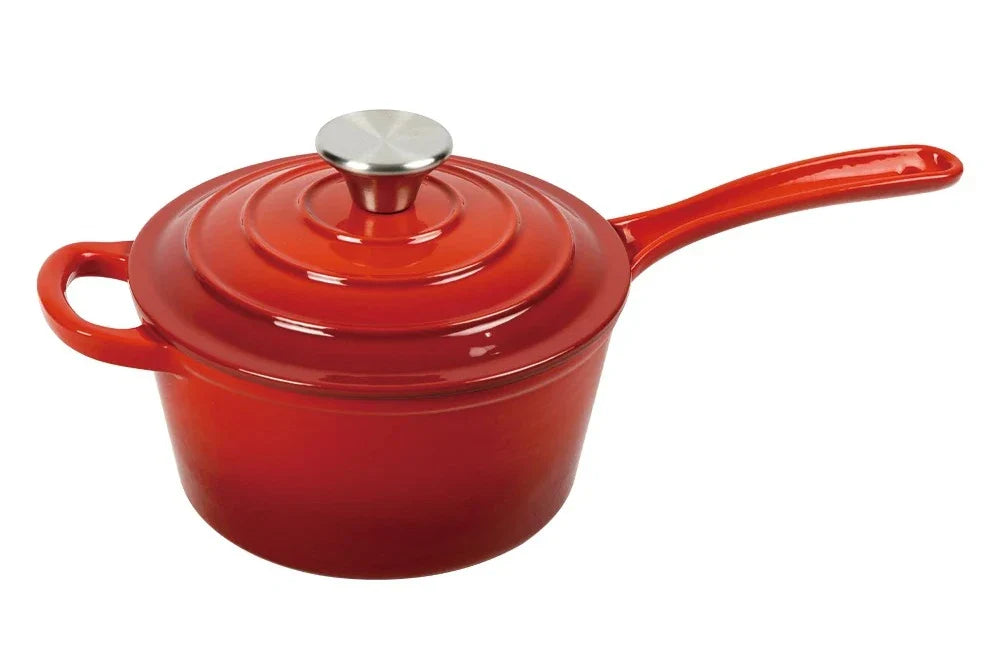 Red Enameled Dutch Oven Cast Iron Cookware Casserole Cooking Soup & Stock Pots And Pans Set