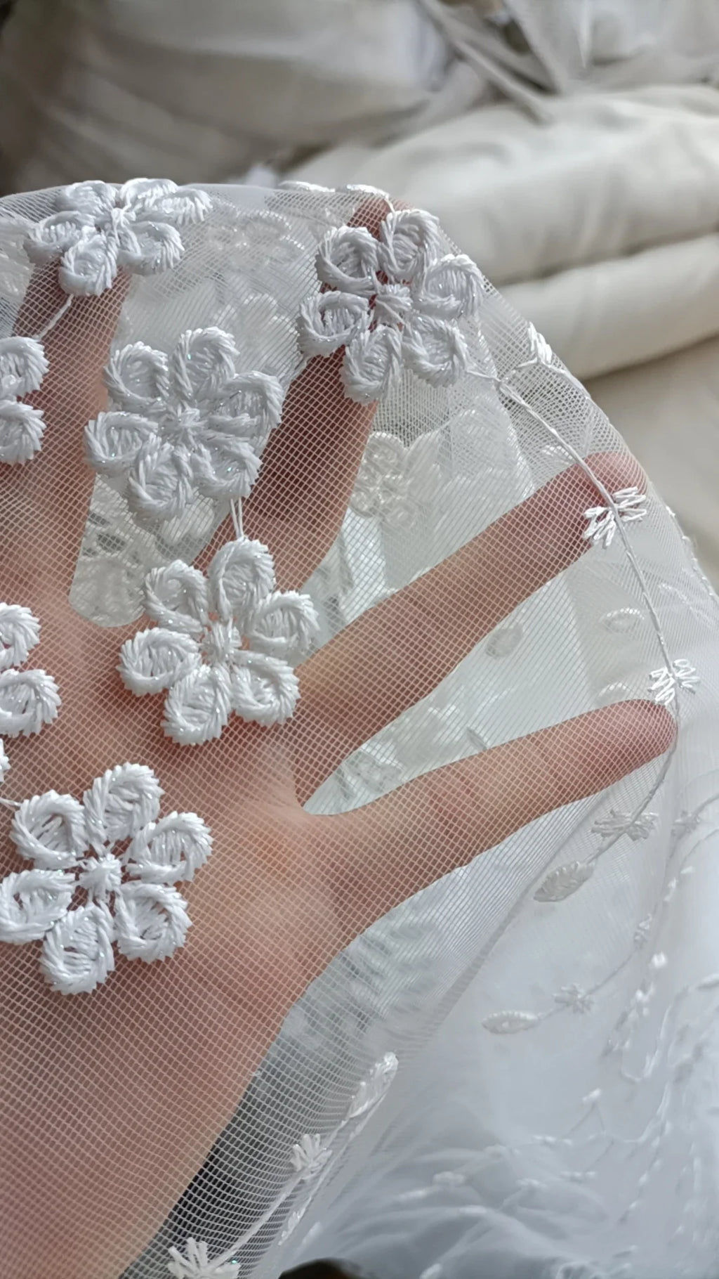 Embroidered White Curtains