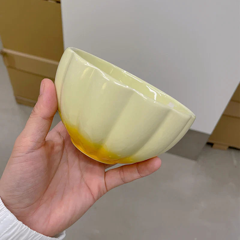 French Style Ceramic Plate Gradient Floral Shape Porcelain Dinnerware