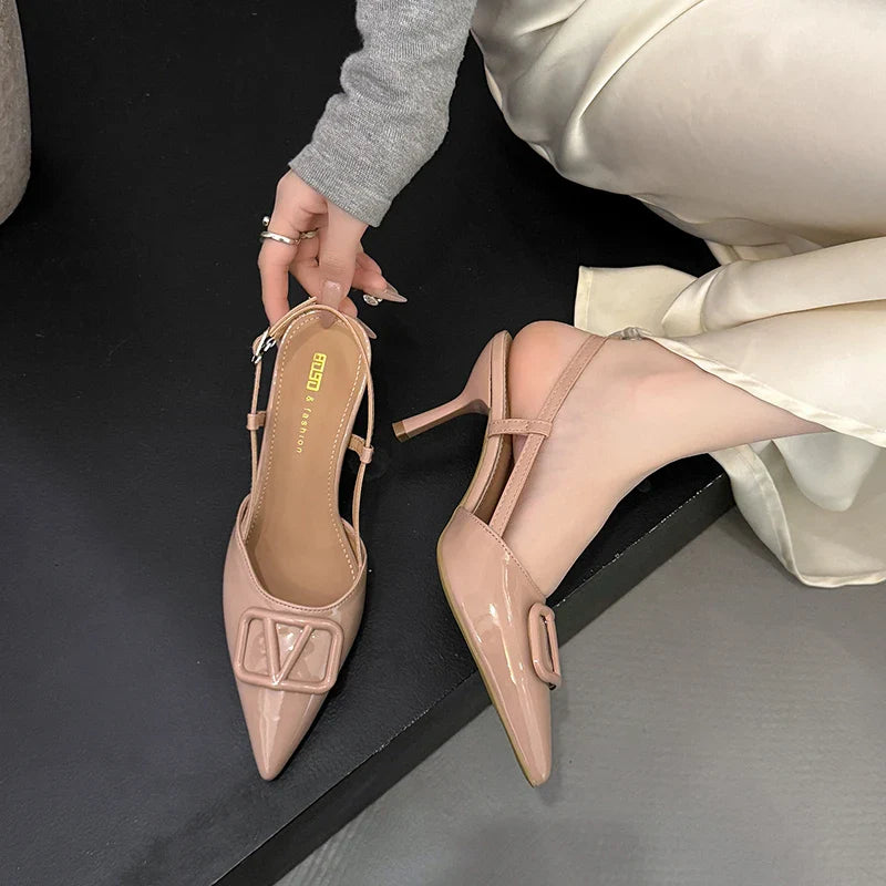 Luxury Brand Design High Heels Women's Stiletto Pointed Toe Strap Buckle Ladies Party Banquet High Heel Sandals