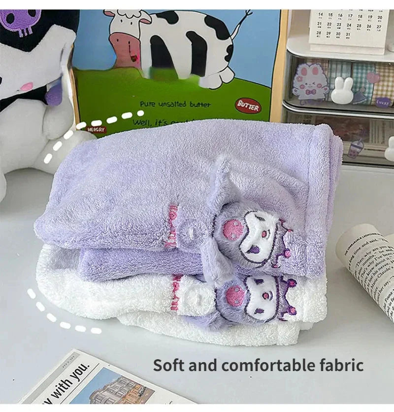 Sanrio Hello-kitty Anime Body Bath Towel Black Beauty Melody Soft Face Hand Microfiber Towel Fitness Sports Spa Bathrobe