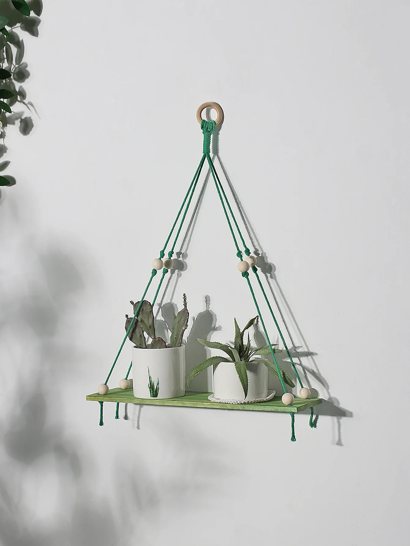 Pink/Green Wooden Shelf Hanging Decor Display Stand Wall Decor Floating Shelf