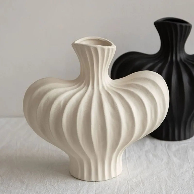 Imitation Ceramic Plastic Vase Home Living Room Plastic Chic Vase, Modern Minimalist Desktop Decor