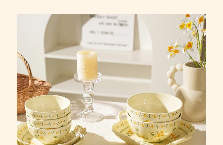 Porcelain Plate French Style Floral  Tableware