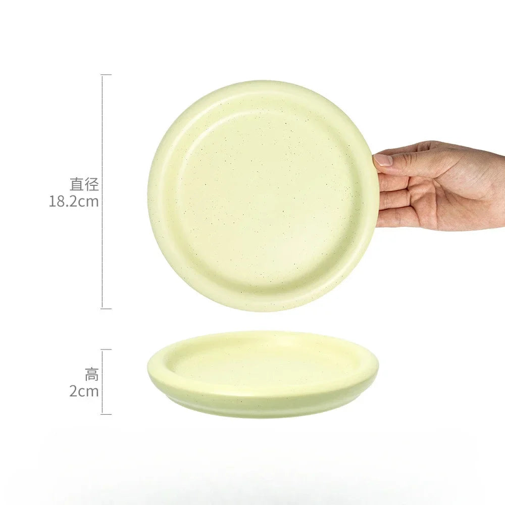 Macaron Color Plate Small Fresh Ceramic Round Plate