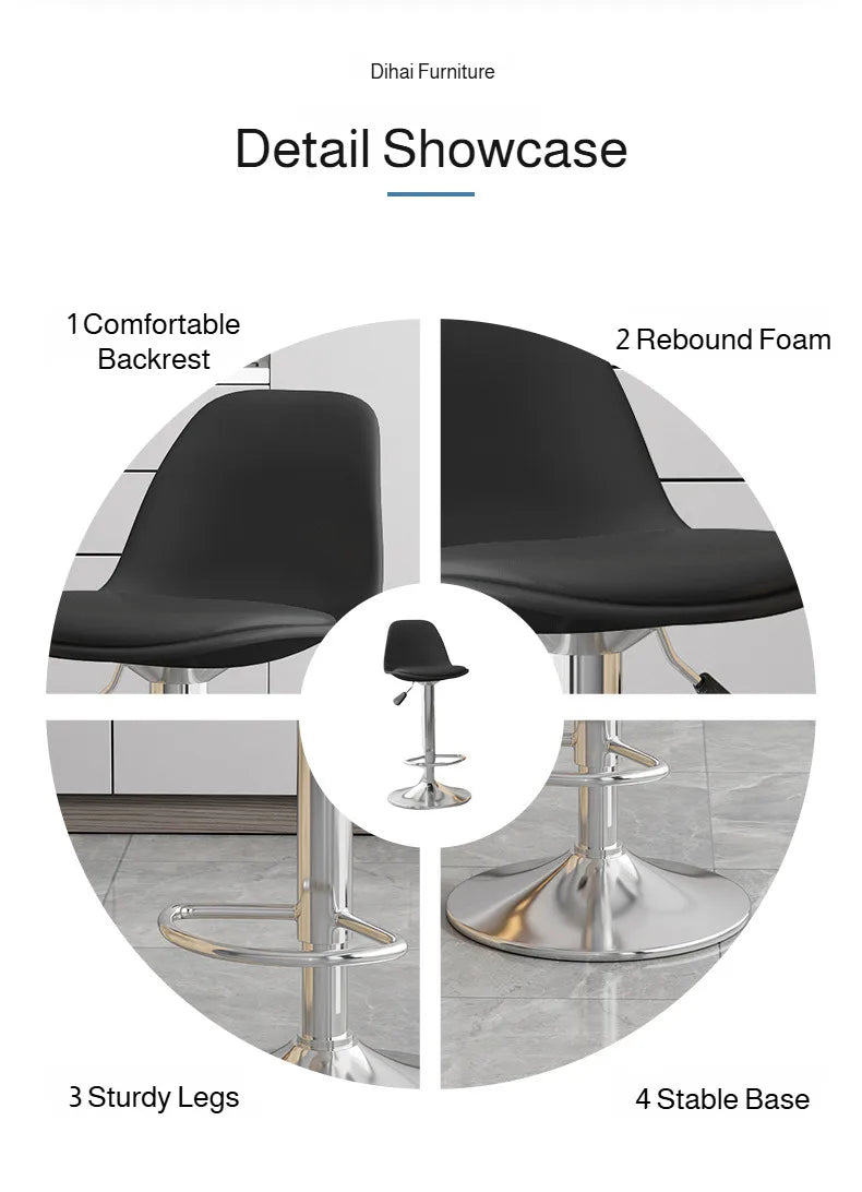 Home Dining Chair Front Desk Footstool Adjustable Lift Backrest Chair with High Stool