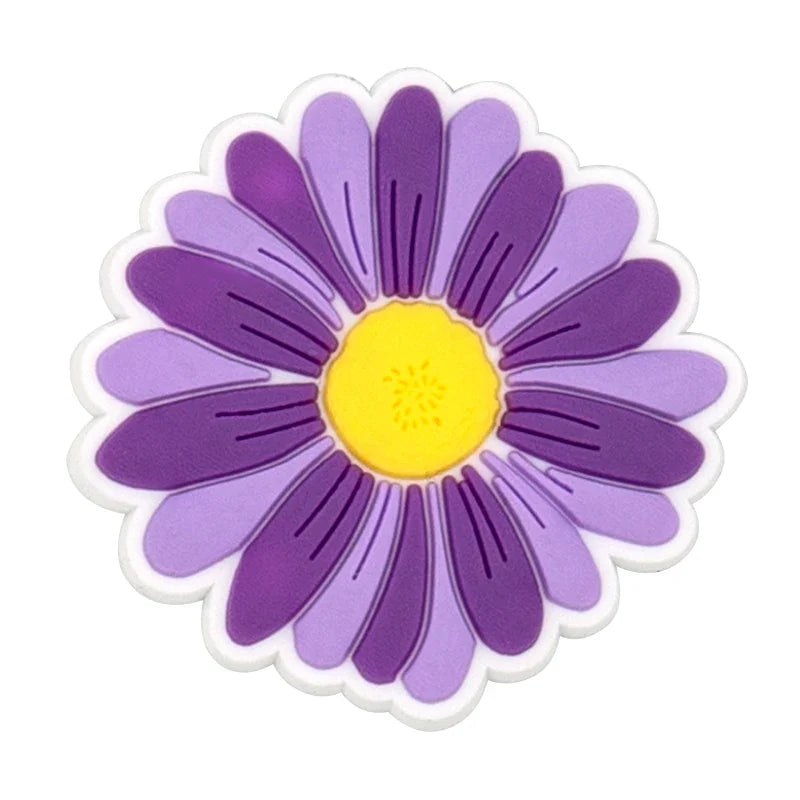 Plants Clog Charms Sunflower Mushroom Shoe Decoration Accessories Rosa Flower Shoe Charms Bamboo clips Jeans shoe buckle 1PCS