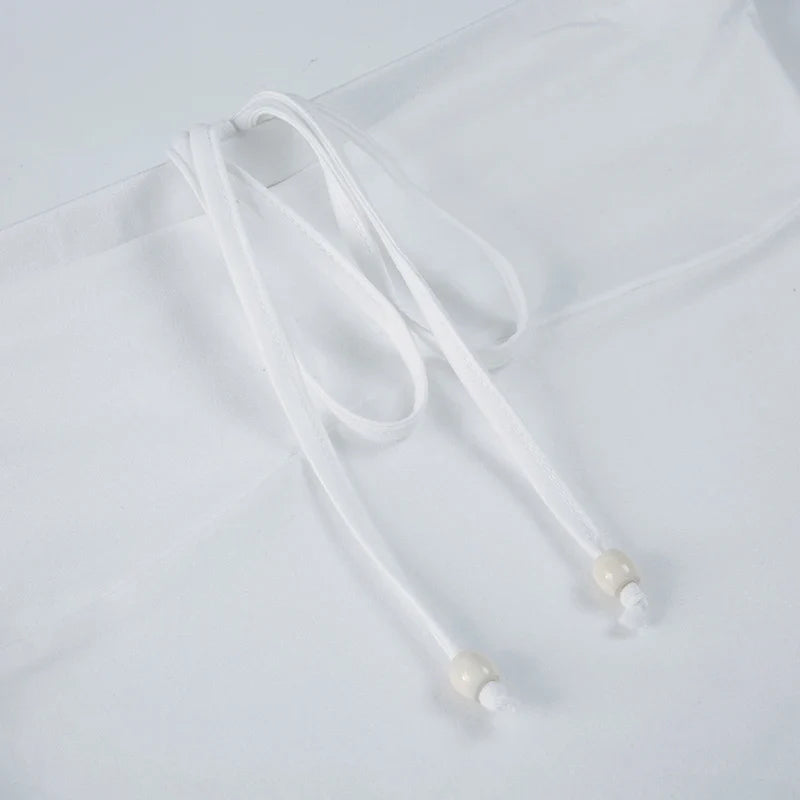 Women Straps Tops Backless Bow Lace Up Slim Flower Prints Fashion Trendy Blouses