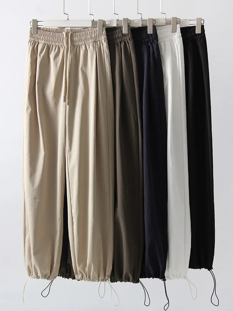 Summer Straight Leg Sweatpants For Women High Waist Jogger Wide Leg Trousers Women's Sports Pants White Sweatpants Wtpants Women