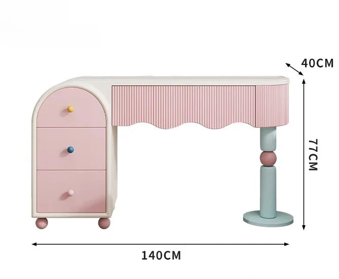 Pink Dresser, Bedroom Dresser, Cream Wind Solid Wood Integrated Chest Cabinet, Makeup Table, Storage Cabinet