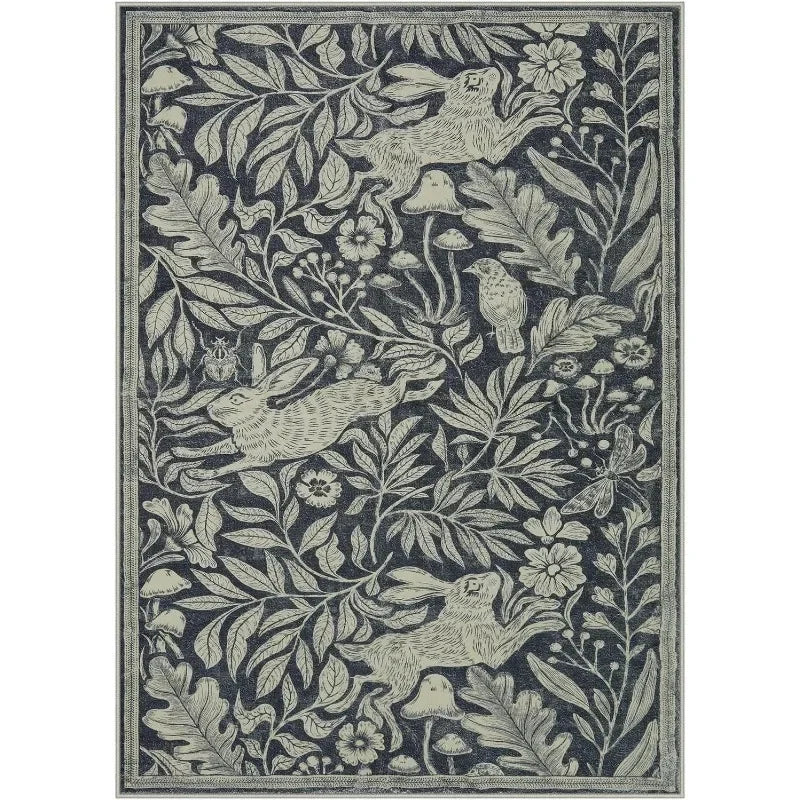 Vintage Print Bedroom Carpets Stain Resistant Floor Mat