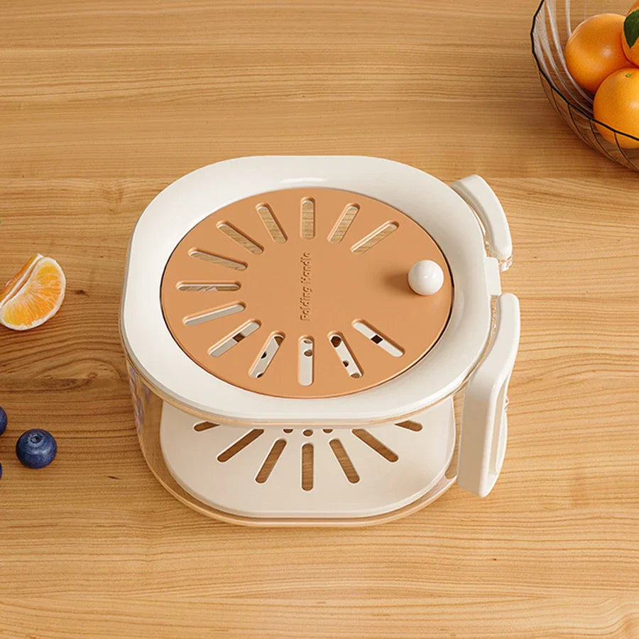 Fruit Washing Strainer Bowl 2 in 1 Kitchen Sink Drain Basket Vegetable Fruit Multifunctional With Lid Drainer Tool Bowl