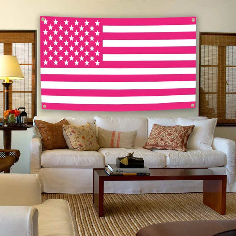 Summer Pink American Flag Wall Tapestry Flag