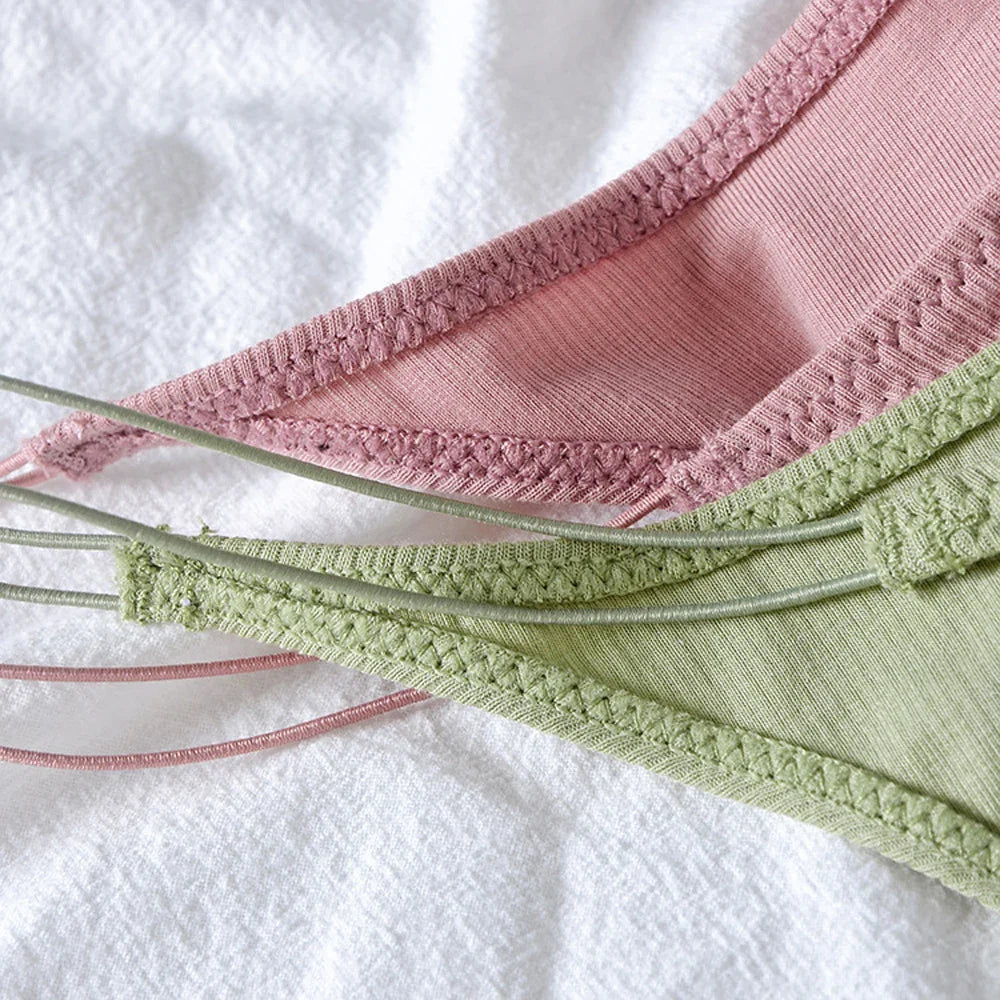 Thin Strappy Low Rise Cotton Thongs G Strings Underwear Panties