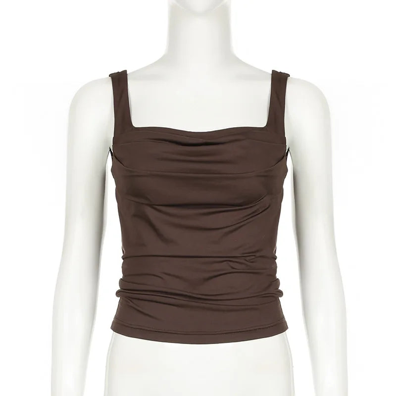 Sexy Tank Solid Backless Streetwear Casual Slim Sleeveless Camisole