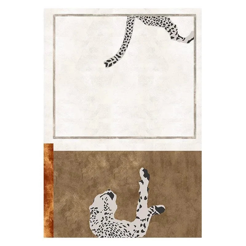 Pink Leopard Vintage Floor Mat Machine Washable Bedroom Soft Plush Carpet