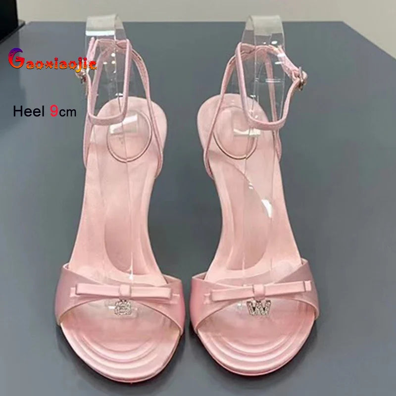 Women's Buckle Simple Peep Toe High Heels Sandals