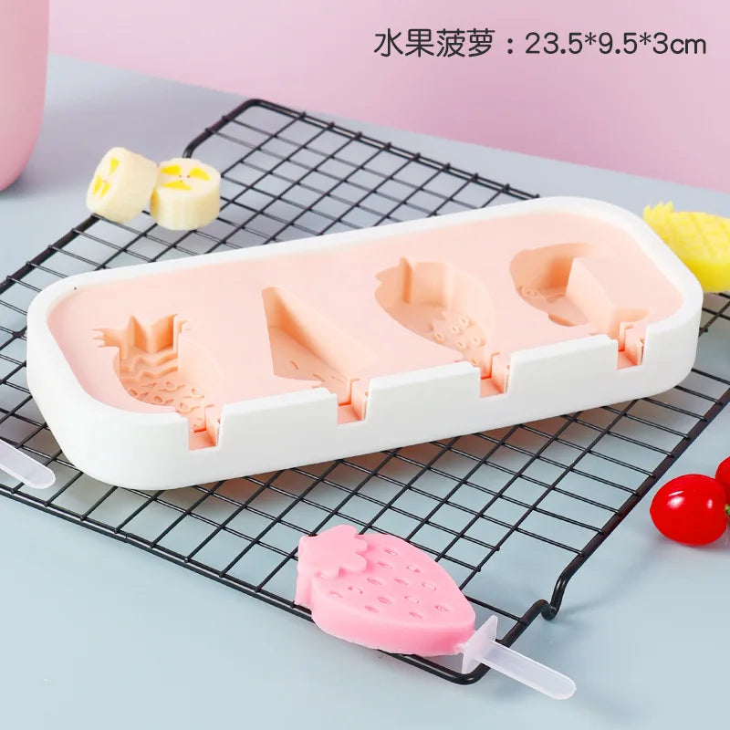 Popsicles Molds Cute Shapes Silicone Mini Popsicle Molds BPA Free Reusable Ice Cream Mold Popsicle Maker Homemade Set