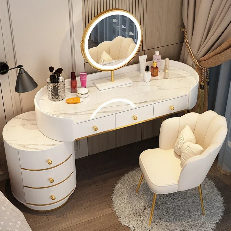 Vanity Table Women Luxury European Big Stool Study Dressing Table Organizer Home Furniture