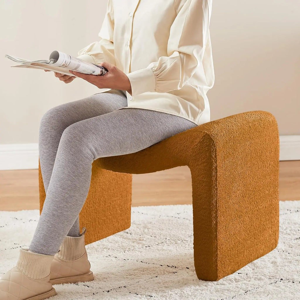 Luxury Small Footstool Ottoman, Multi-Functional Modern Foot Stool, Sofa Footrest Extra Seating for Living Room, Entryway, Hallways