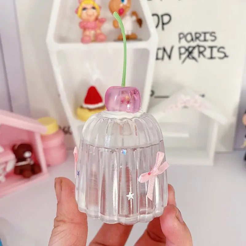 Cherry Pudding Style Storage Box Pen Wash Jar Desktop Ornament Bow Storage Box Jewelry Storage Jar Home Decoration