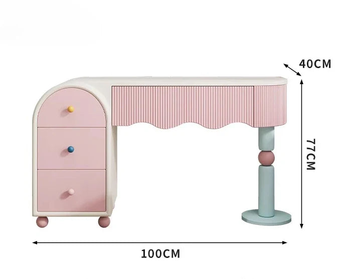 Pink Dresser, Bedroom Dresser, Cream Wind Solid Wood Integrated Chest Cabinet, Makeup Table, Storage Cabinet