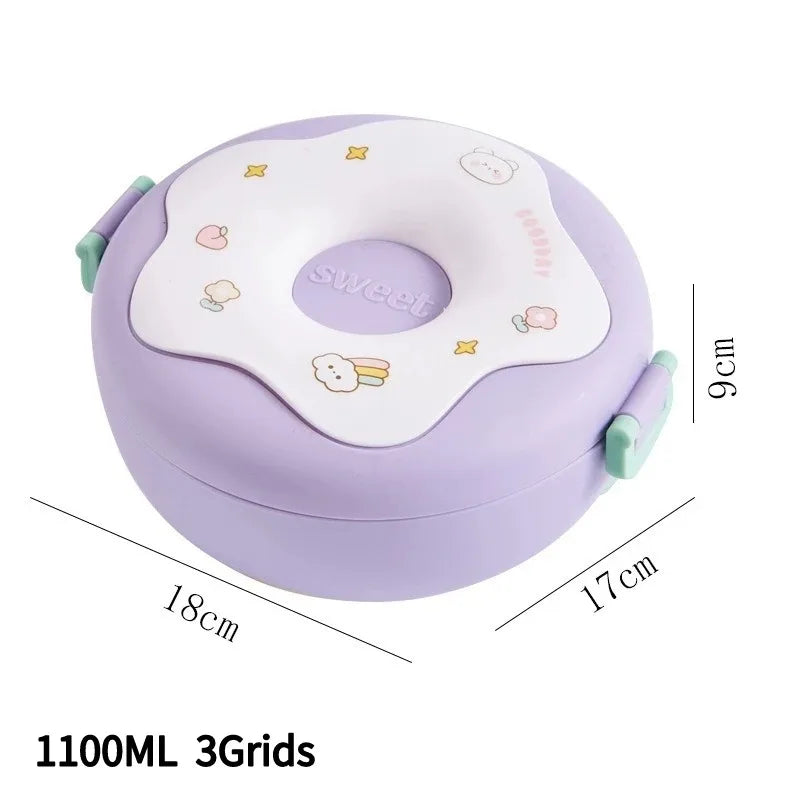 Bento Lunch Box for Kids Kawaii Cartoon Students Sandwich Snack Food Box Fruit Container Portable Picnic Fresh Box