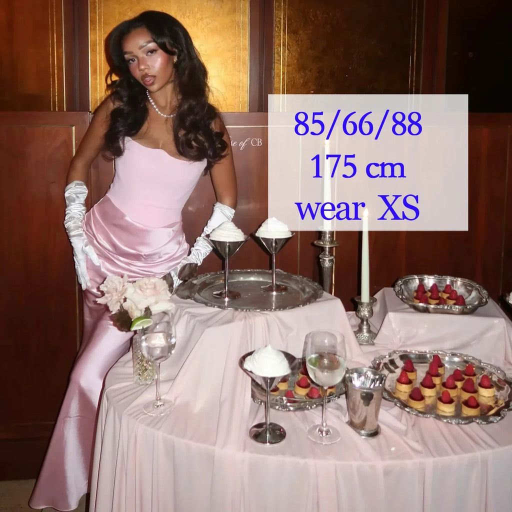 Strapless Party Sexy Satin Long Corset Elegant Maxi Gala Dress