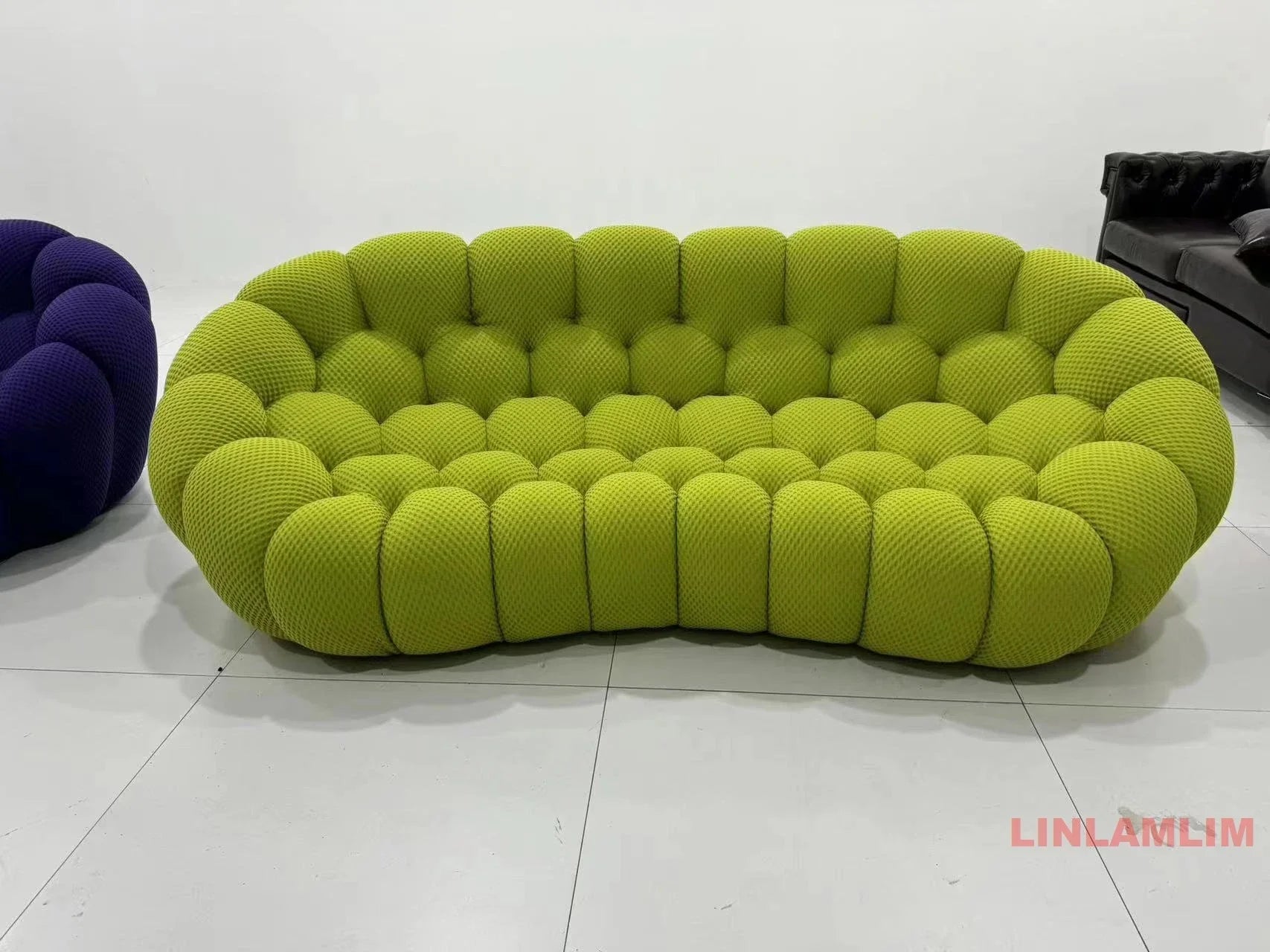 Contemporary Cloud-Shaped Sofa Modular Cloth Couch Fabric Curved Designer Sofa Set