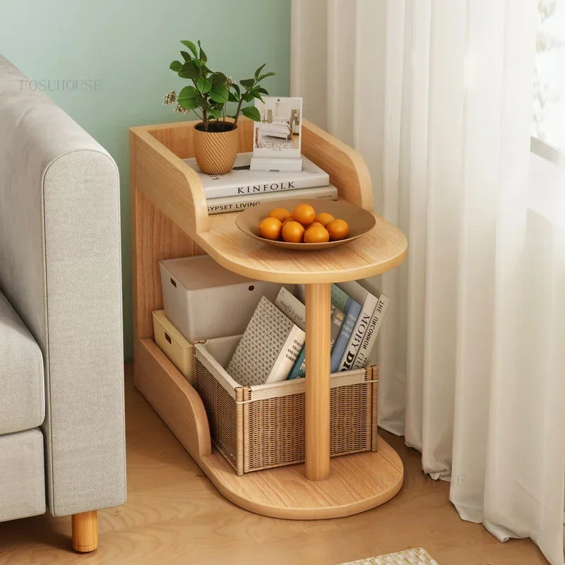 Side Table Ultra Narrow Book Shelf Creative Shelves Sofa Side Rack Bookcase