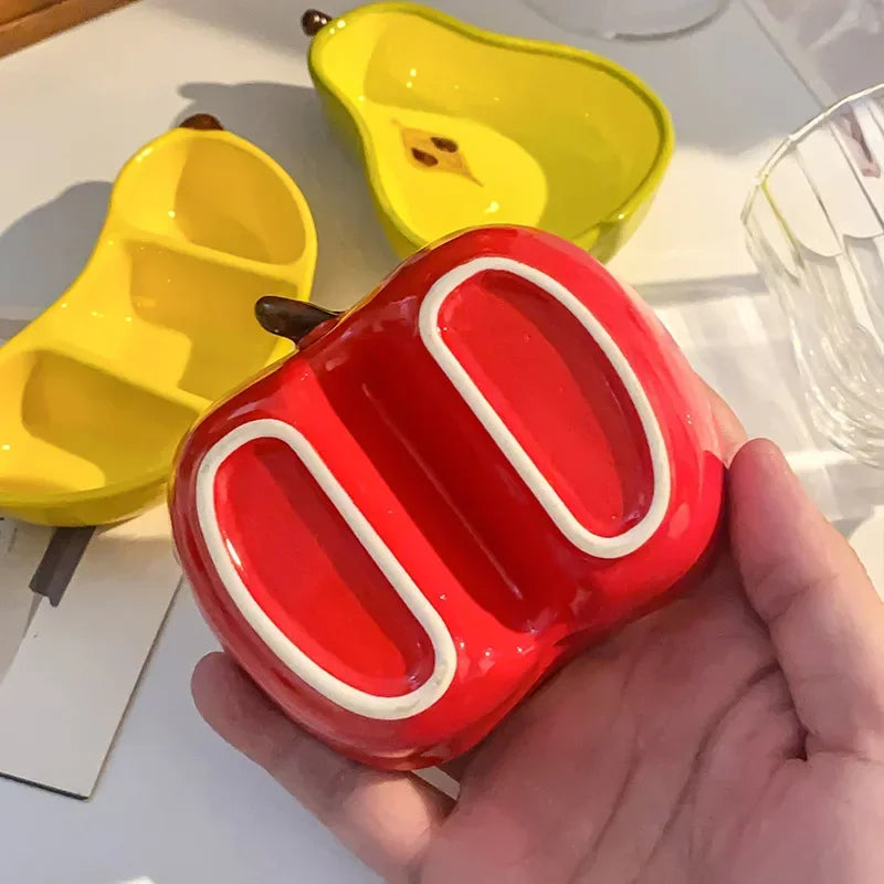 Cute Ceramic Dish Plates Fun Fruit Shape Snack Plate - Serving Small Plate