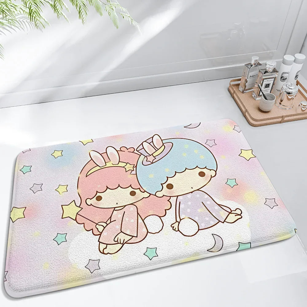 Cartoon Little Twin Stars KiKi Floor Mat For Living Room Sofa Floor Cushions Modern Soft Fluffy Home Rug