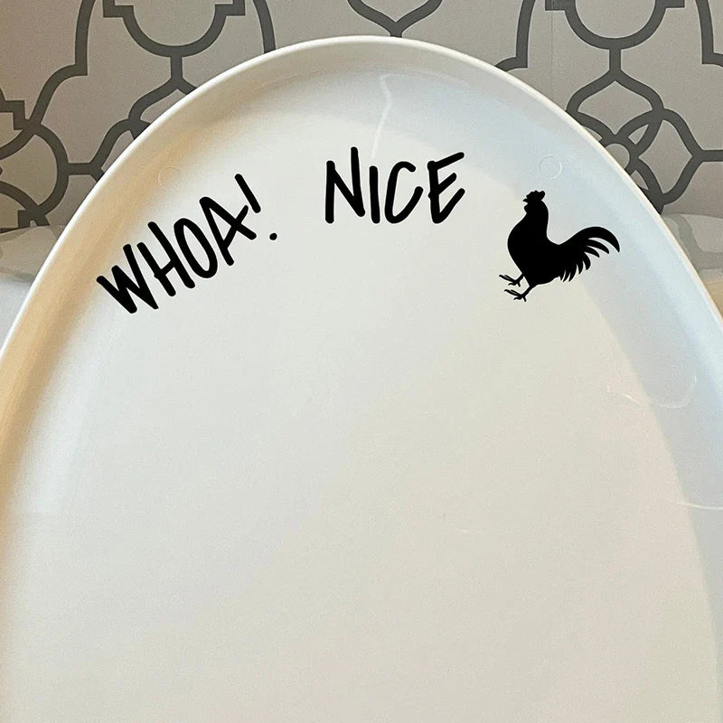 Toilet Seat Sign Vinyl Sticker Funny Decal Bathroom Decor