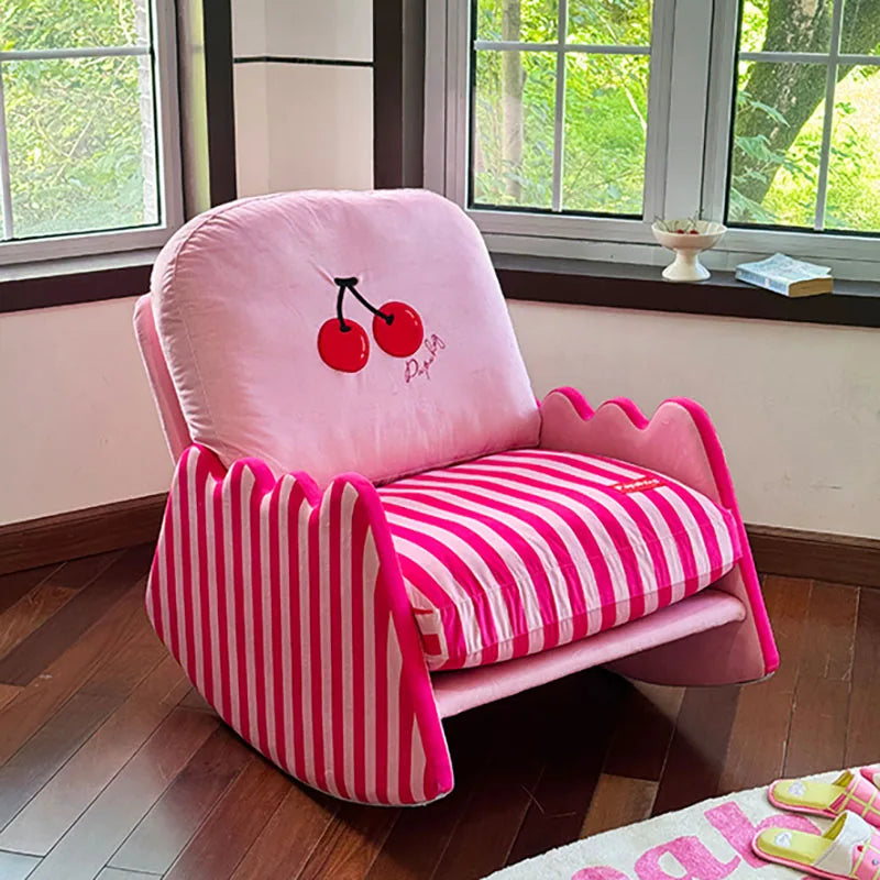 Modern Living Room Chairs Fabric Garden Relax Rocking Chair Lounge Bedroom Comfy Home Furniture