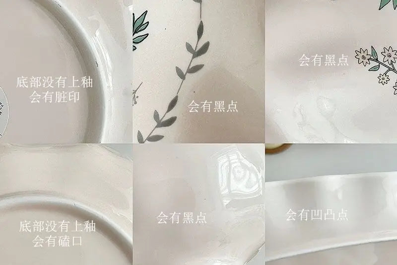 Ceramic Floral Bowl Plate Set