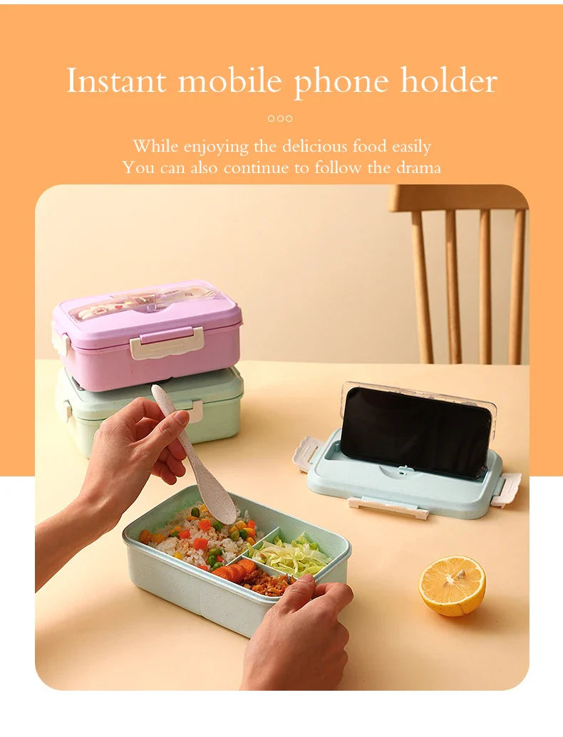 Cute Lunch Box for Kids With Compartments Bento Lunchbox School Child Leakproof