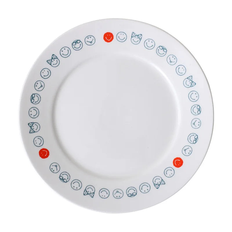 Garden Dragonfly Ceramic Dish Exquisite Round Ceramic Breakfast Dessert Plate Home Dish Plate High Temperature Resistant