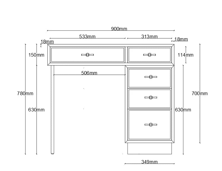 Vanity Bedroom Table Cosmetics Garden Desk Storage Dressing Table Chair Jewelry Living Room Home Furniture