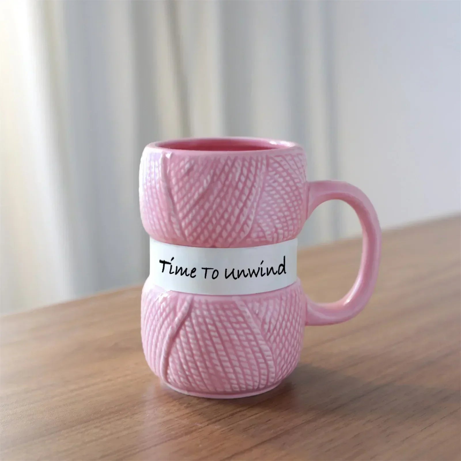 Novelty Knitted Ceramics Mug Cute Colorful Wool Tea Handle Drinkware