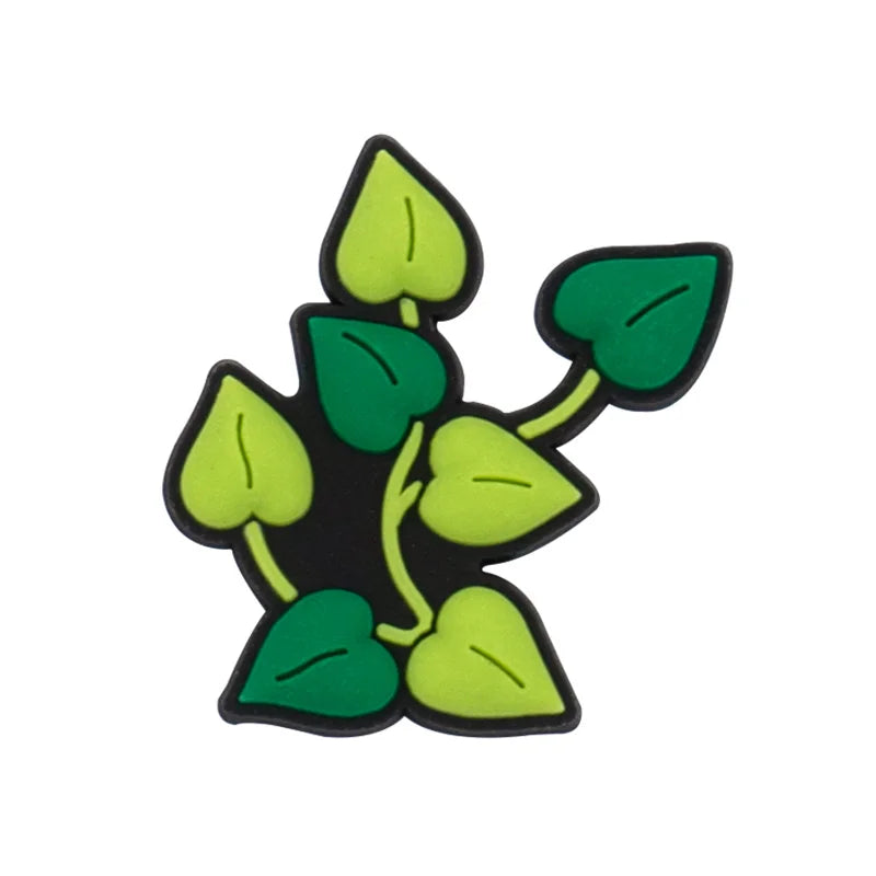 Plants Clog Charms Sunflower Mushroom Shoe Decoration Accessories Rosa Flower Shoe Charms Bamboo clips Jeans shoe buckle 1PCS