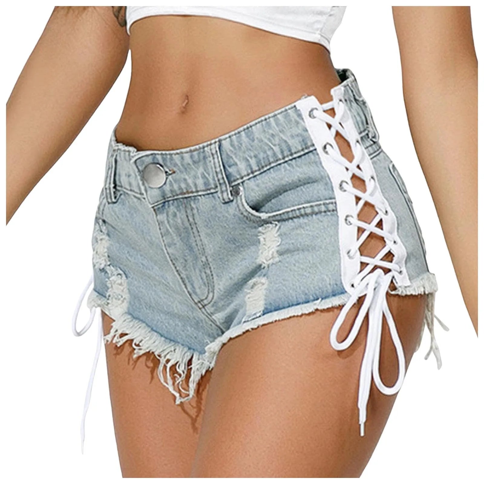 Women's Summer Denim Shorts Jeans Ripped Distressed